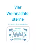 Vorschau - Text - Vier Weihnachtssterne - Gedicht + Hilfe zum Auswendiglernen - Deckblatt