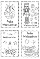 Vorschau - Mal- und Bastelvorlagen - Weihnachtskarten und Ausmalbilder "Frohe Weihnachten" - Seite 1