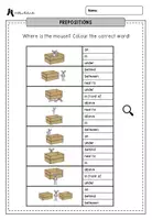 Vorschau - Arbeitsblätter - Prepositions - read & colour worksheet + solution - Seite 1