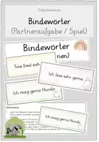 Vorschau - Spiele - Bindewörter - Konjunktionen (Spiel / Partneraufgabe) - Deckblatt