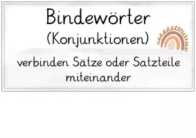 Vorschau - Poster - Bindewörter - Konjunktionen (Tafelmaterial / Visualisierungen) - Seite 1