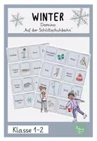 Vorschau - Arbeitsblätter - DAZ Erstes Lesen Domino Winter Schlittschuhbahn - Deckblatt