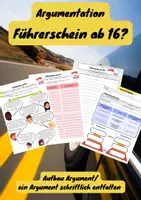 Vorschau - Arbeitsblätter - Aufbau Argument-Argument schriftlich entfalten "Führerschein ab 16?" - Deckblatt