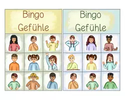 Vorschau - Stationenlernen - Bingo Gefühle in 3 Versionen - Seite 1