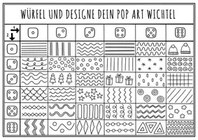 Vorschau - Spiele - Würfeln & Malen - Würfel deinen Pop Art Wichtel - Seite 1