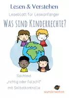 Vorschau - Arbeitsblätter - Leseverständnis Klasse 2 - Kinderrechte - Weltkindertag - Deckblatt