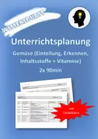 Vorschau - Stundenentwürfe - Unterrichtsplanung Gemüse + Vitamine - Deckblatt
