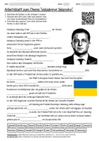 Vorschau - Arbeitsblätter - Arbeitsblatt "Wolodymyr Selenskyj" + Onlineübung & MP3 + - Deckblatt
