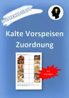 Vorschau - Arbeitsblätter - Kalte Vorspeisen Zuordnung Arbeitsblatt - Deckblatt