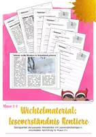 Vorschau - Arbeitsblätter - Wichtelmaterial - Leseverständnis Rentiere - Deckblatt