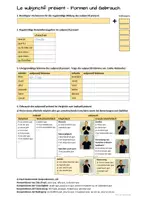 Vorschau - Arbeitsblätter - Der subjonctif présent - Das Grammatikblatt mit Signalgrammatik - Seite 1