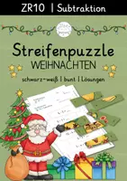 Vorschau - Arbeitsblätter - Rechenpuzzle Streifen | Weihnachten | ZR 10 | Subtraktion - Deckblatt