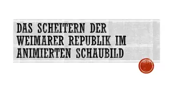 Vorschau - Präsentationen/Tafelbilder - Warum scheitert Weimar im animierten PowerPoint-Schaubild - Seite 1