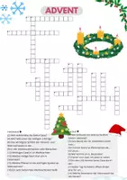Vorschau - Arbeitsblätter - Kreuzworträtsel Advent - schwer - Deckblatt