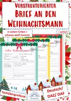 Vorschau - Arbeitsblätter - Vorstrukturierter Brief an den Weihnachtsmann - Weihnachten(fachübergreifend, DAZ/DAF, Deutsch) - Deckblatt