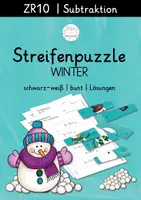 Vorschau - Arbeitsblätter - Rechenpuzzle Streifen | Winter | ZR 10 | Subtraktion - Deckblatt