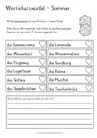 Aperçu - Jeux - Sommer Wortschatzwürfel Deutsch jeu Allemand - Page 3