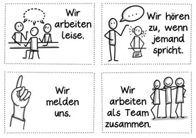 Vorschau - Merkblätter - Regelkarten für den DaZ-Unterricht - Regeln in der Klasse - Seite 1