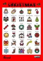 Vista previa - Tarjetas / Manipulativos - CHRISTMAS - Colour Visual Dictionary (30 words) - página 1