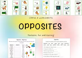 Vista previa - Hojas de trabajo - Learn Opposites: Opposites For Kids (interesting cards + worksheets) / Learn Opposites: Opposites For Kids (tarjetas interesantes + hojas de trabajo) - Portada