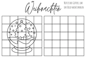 Vorschau - Mal- und Bastelvorlagen - Weihnachten kreativ - Gitterbilder nachmalen - Ausmalbilder - Deckblatt