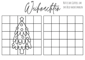 Vorschau - Mal- und Bastelvorlagen - Weihnachten kreativ - Gitterbilder nachmalen - Ausmalbilder - Seite 2