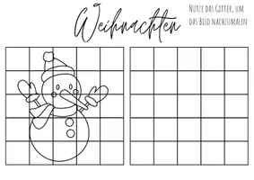 Vorschau - Mal- und Bastelvorlagen - Weihnachten kreativ - Gitterbilder nachmalen - Ausmalbilder - Seite 3