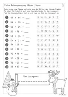 Vorschau - Arbeitsblätter - Rechenspaziergang Winter Plus und Minus 100 mit ZÜ - Seite 1