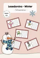 Vorschau - Spiele - Lesedomino - Winter (Schneemänner) - Deckblatt