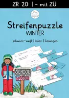 Vorschau - Arbeitsblätter - Rechenpuzzle Streifen | Winter | ZR 20 | Subtraktion mit ZÜ - Deckblatt