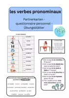 Vorschau - Arbeitsblätter - verbes pronominaux - reflexive Verben - verschiedene Übungen - Deckblatt