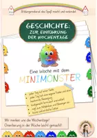 Vorschau - Arbeitsblätter - Materialpaket - Die Wochentage mit dem Minimonster - Seite 1
