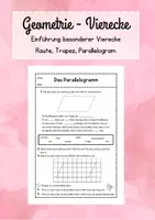 Vorschau - Stundenentwürfe - Materialpaket Geometrie Flächen, Körper und besondere Vierecke - Seite 1
