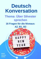 Vorschau - Stundenentwürfe - 1 Sprechanlass - Über Silvester sprechen - Sprechanlässe daf, daz, Konversation A2, B1, B2, Deutsch, Sprechübung, Feiertage - Deckblatt