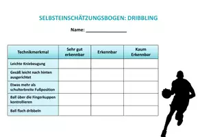 Vorschau - Arbeitsblätter - Dribbling - Selbsteinschätzungsbogen - Deckblatt