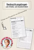 Vorschau - Anderer Materialtyp - FREEBIE: Beobachtungsbogen zum Arbeits- und Sozialverhalten (Elternsprechtag/Lernentwicklungsgespräch) - Deckblatt