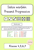 Vorschau - Spiele - Sätze würfeln - Present Progressive für Klasse 4,5,6,7 - Deckblatt