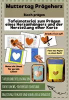 Vorschau - Mal- und Bastelvorlagen - Blech prägen - Herzanhänger und Karte z.B. zum Muttertag - Deckblatt