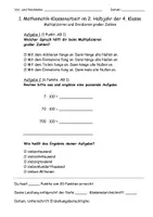 Vorschau - Klassenarbeiten - Klassenarbeit: Multiplizieren + Dividieren, ZR 1 Mio (Klasse 4) - Seite 3