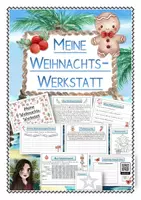 Vorschau - Stationenlernen - MATERIALPAKET: Weihnachten und Deutsch: "Weihnachts-Werkstatt" und Übungsheft Groß-und Kleinschreibung - Deckblatt