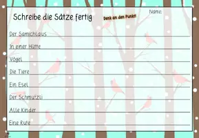 Vorschau - Arbeitsblätter - Samichlaussätze - Schreibe die Sätze fertig - Seite 3