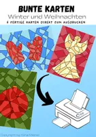 Vorschau - Arbeitsblätter - (Post-) Karte Winter Weihnachten zum Ausdrucken - Deckblatt