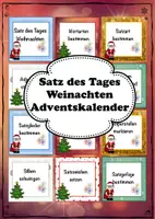 Vorschau - Arbeitsblätter - Satz des Tages Weihnachten Grammatik Begriffe Deutsch Klasse 4-6 - Deckblatt