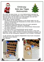 Vorschau - Arbeitsblätter - Satz des Tages Weihnachten Grammatik Begriffe Deutsch Klasse 4-6 - Seite 1