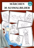 Vorschau - Mal- und Bastelvorlagen - SPARPAKET 70 Ausmalbilder Winter, Weihnachten & Märchen - Seite 1