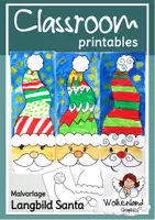 Vorschau - Mal- und Bastelvorlagen - Langbild Santa Malvorlage Advent Nikolaus - Deckblatt
