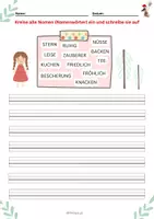 Vorschau - Arbeitsblätter - Kreise alle Nomen (Namenwörter) ein - Weihnachten 2.Klasse - Deckblatt