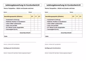 Vorschau - Test - Test: Würfel im Schrägbild zeichnen - Kunst/Mathematik - Seite 2