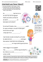 Vorschau - Arbeitsblätter - Arbeitsblatt "Zukunft" + Onlineübung & MP3 + Infografik - Deckblatt