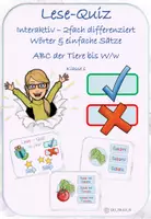 Vorschau - Spiele - Interaktive Leseübung - ABC der Tiere bis W/w (a,e,i,o,u,m,l,r,s,t,w) - 2fach differenziert / Silbenschrift - Deckblatt